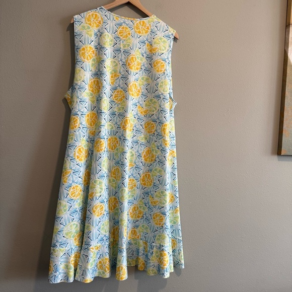 Lands' End Ruffle Hem Sleeveless Swim Cover-Up Wrap Dress Beach Summer 3X - Picture 2 of 7